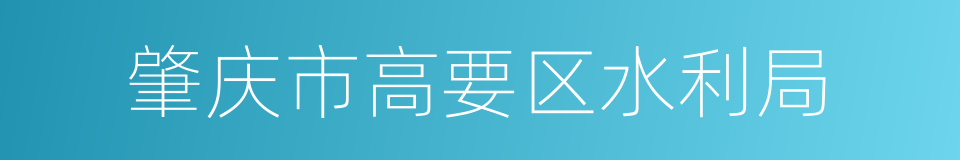 肇庆市高要区水利局的同义词