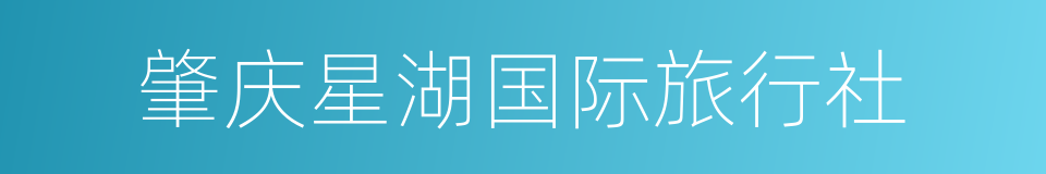 肇庆星湖国际旅行社的同义词
