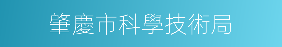 肇慶市科學技術局的同義詞