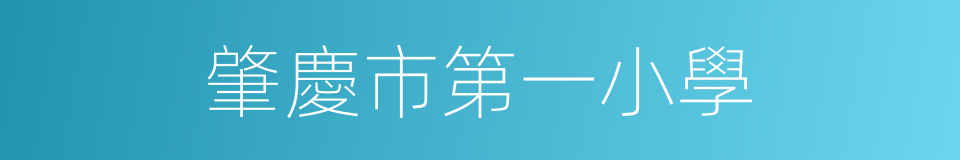 肇慶市第一小學的同義詞