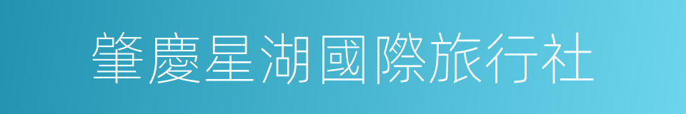 肇慶星湖國際旅行社的同義詞