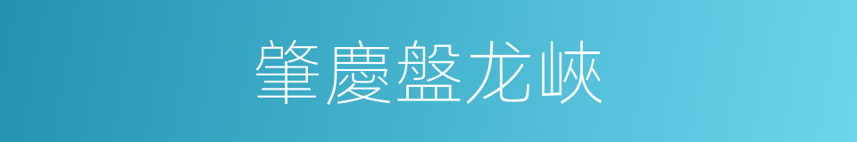 肇慶盤龙峽的同義詞