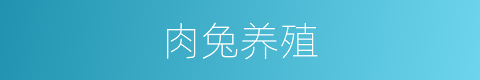 肉兔养殖的同义词
