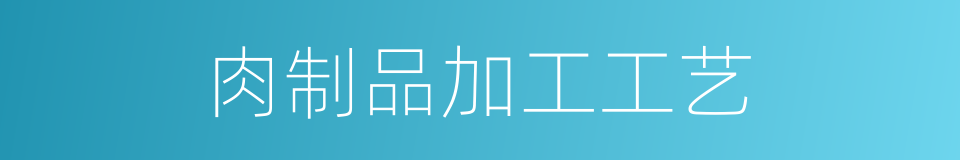 肉制品加工工艺的同义词