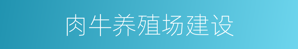 肉牛养殖场建设的同义词