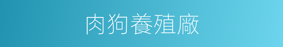 肉狗養殖廠的同義詞