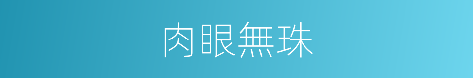 肉眼無珠的同義詞