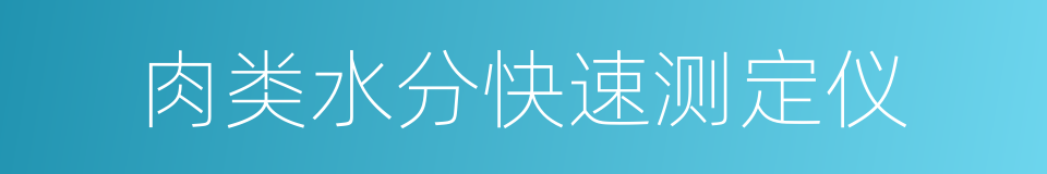 肉类水分快速测定仪的同义词