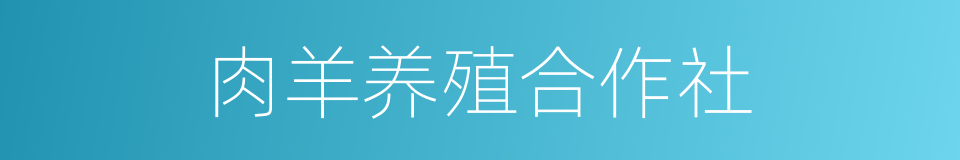 肉羊养殖合作社的同义词