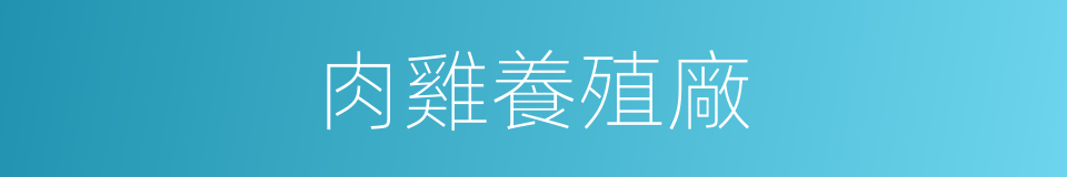 肉雞養殖廠的同義詞