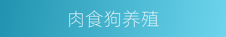 肉食狗养殖的同义词