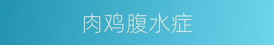 肉鸡腹水症的同义词