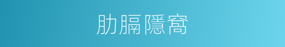 肋膈隱窩的意思
