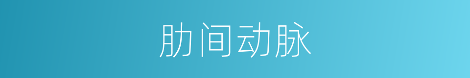 肋间动脉的同义词