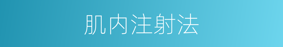 肌内注射法的同义词