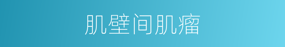 肌壁间肌瘤的同义词