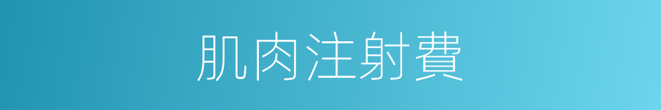 肌肉注射費的同義詞