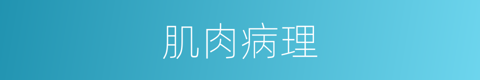 肌肉病理的同义词