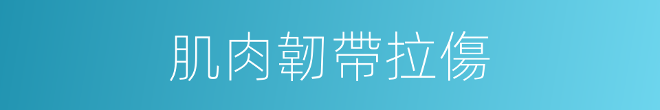 肌肉韌帶拉傷的同義詞