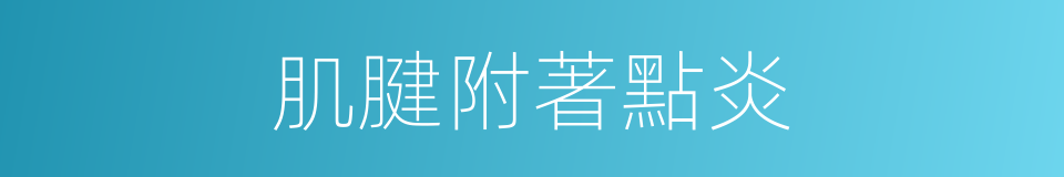 肌腱附著點炎的同義詞