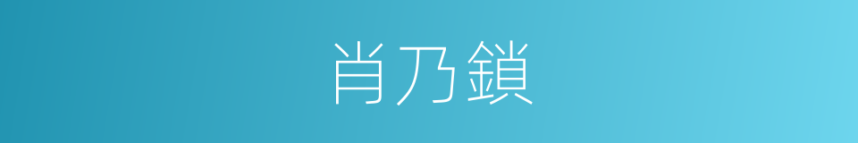 肖乃鎖的同義詞