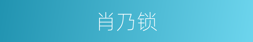 肖乃锁的同义词