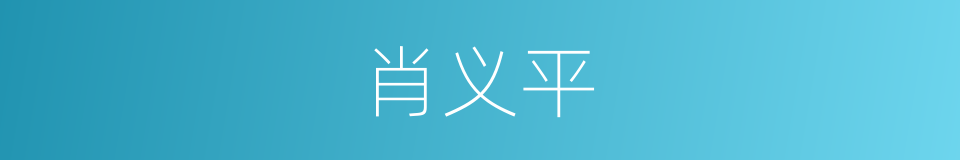 肖义平的同义词