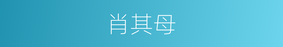 肖其母的同义词