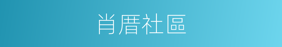 肖厝社區的同義詞