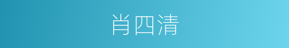 肖四清的同义词