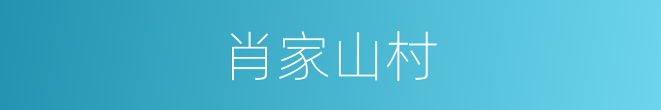 肖家山村的同义词