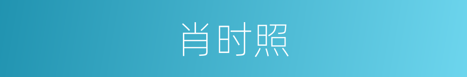 肖时照的同义词