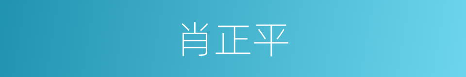 肖正平的同义词