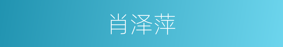 肖泽萍的同义词