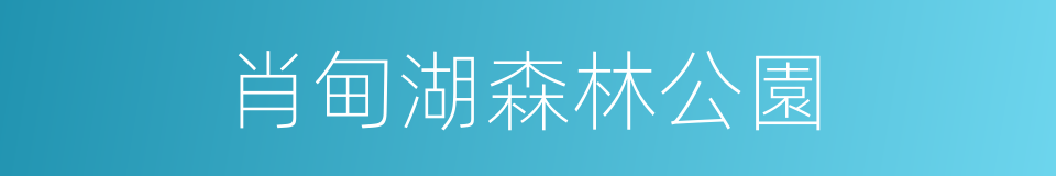 肖甸湖森林公園的同義詞