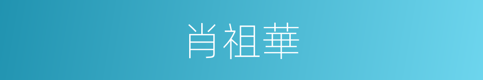 肖祖華的同義詞
