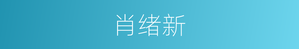 肖绪新的同义词