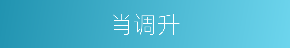 肖调升的同义词