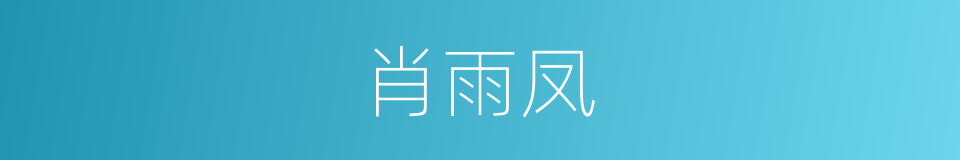 肖雨凤的同义词