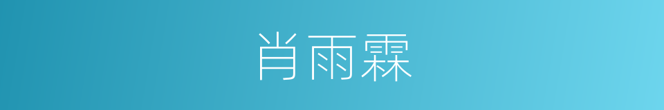 肖雨霖的同义词