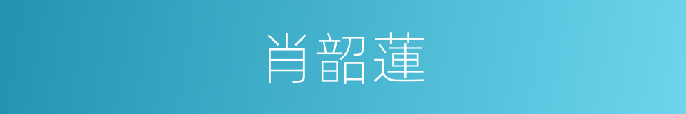 肖韶蓮的同義詞