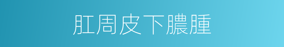 肛周皮下膿腫的同義詞