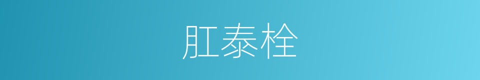 肛泰栓的同义词