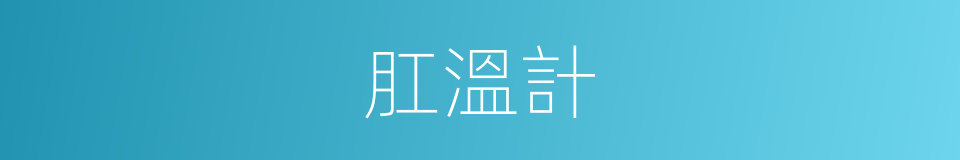 肛溫計的同義詞