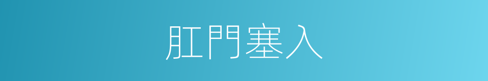 肛門塞入的同義詞