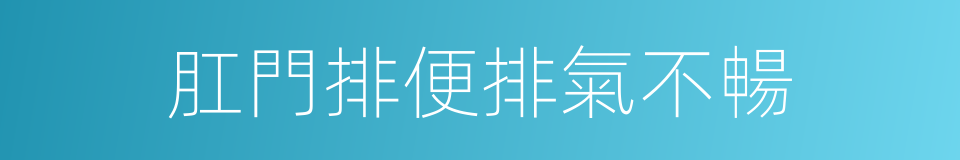 肛門排便排氣不暢的同義詞