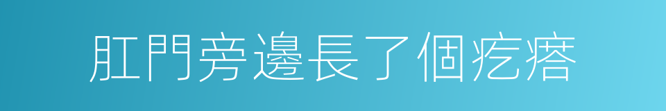 肛門旁邊長了個疙瘩的同義詞