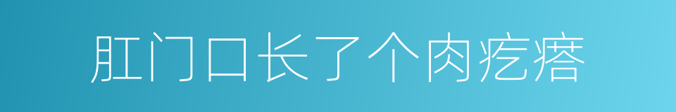 肛门口长了个肉疙瘩的同义词