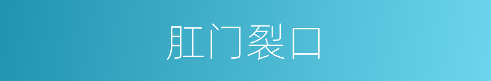 肛门裂口的同义词