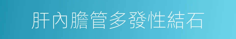 肝內膽管多發性結石的同義詞